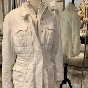 Ellie Tahari cream winter jacket